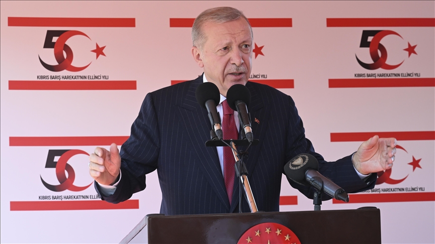 Cumhurbaşkanı Erdoğan, KKTC'nin 41'inci kuruluş yıl dönümünü kutladı