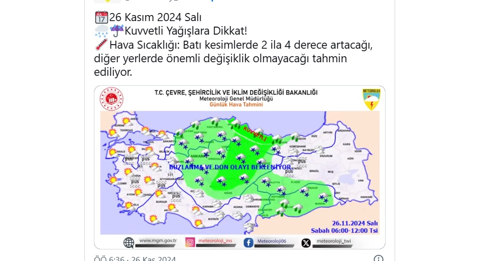 Meteoroloji uyardı, kuvvetli kar yağışı bekleniyor