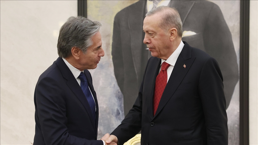 Erdoğan, ABD Dışişleri Bakanı Blinken’ı Esenboğa Havalimanı'nda kabul etti