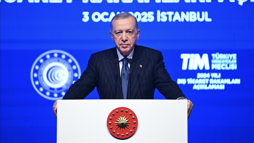 Erdoğan: 2024'te ihracat rakamlarında Cumhuriyet tarihinin rekoruna imza attık