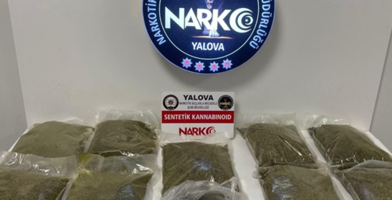 Yalova'da 9 Kilo 730 gram Sentetik Uyuşturucu ele geçirildi