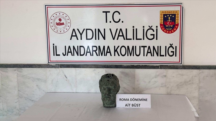 Aydın'da Roma dönemine ait olduğu değerlendirilen büst ele geçirildi