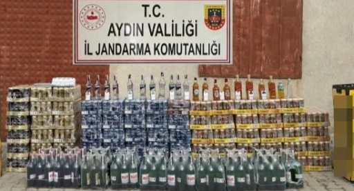 AYDIN Çine'de Yüklü Miktarda İçki Operasyonu