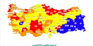 Sağlık Bakanı Koca, Kovid-19 risk haritasını paylaştı..