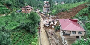 Rize'deki sel ve heyelanın ardından hasar tespiti ile arama çalışmaları sürüyor