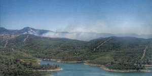 İzmir'de çıkan orman yangınına müdahale ediliyor