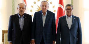 Erdoğan, KKTC Cumhurbaşkanı Tatar ve KKTC Başbakanı Üstel ile görüştü