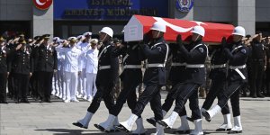 Kağıthane'de şehit olan polis memuru için tören düzenlendi