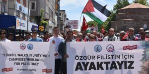 Üniversiteliler İsrail'in Gazze'ye yönelik saldırılarını protesto etti