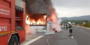 Mersin'de yolcu otobüsünde çıkan yangın söndürüldü