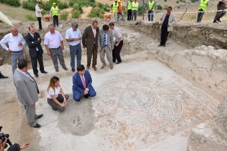 Amasya’da 2 bin yıllık elma ve keklik desenli mozaik bulundu