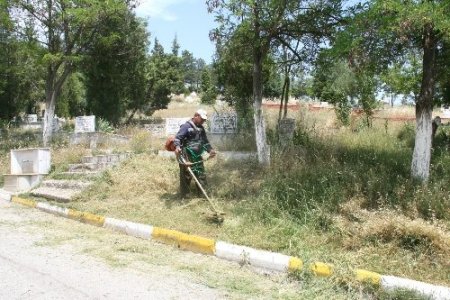 Bozüyük'te mezarlara bakım yapılıyor