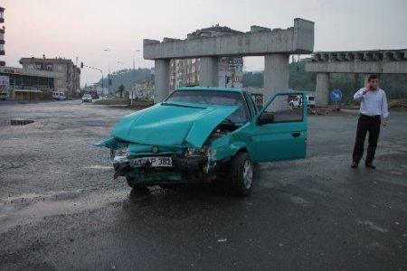 Kaza yapan sürücü ve yakınları arasında tartışma yaşandı