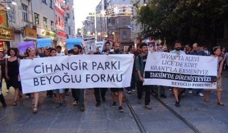 Taksim'de Sivas ve Gezi Parkı olaylarında ölenler anıldı